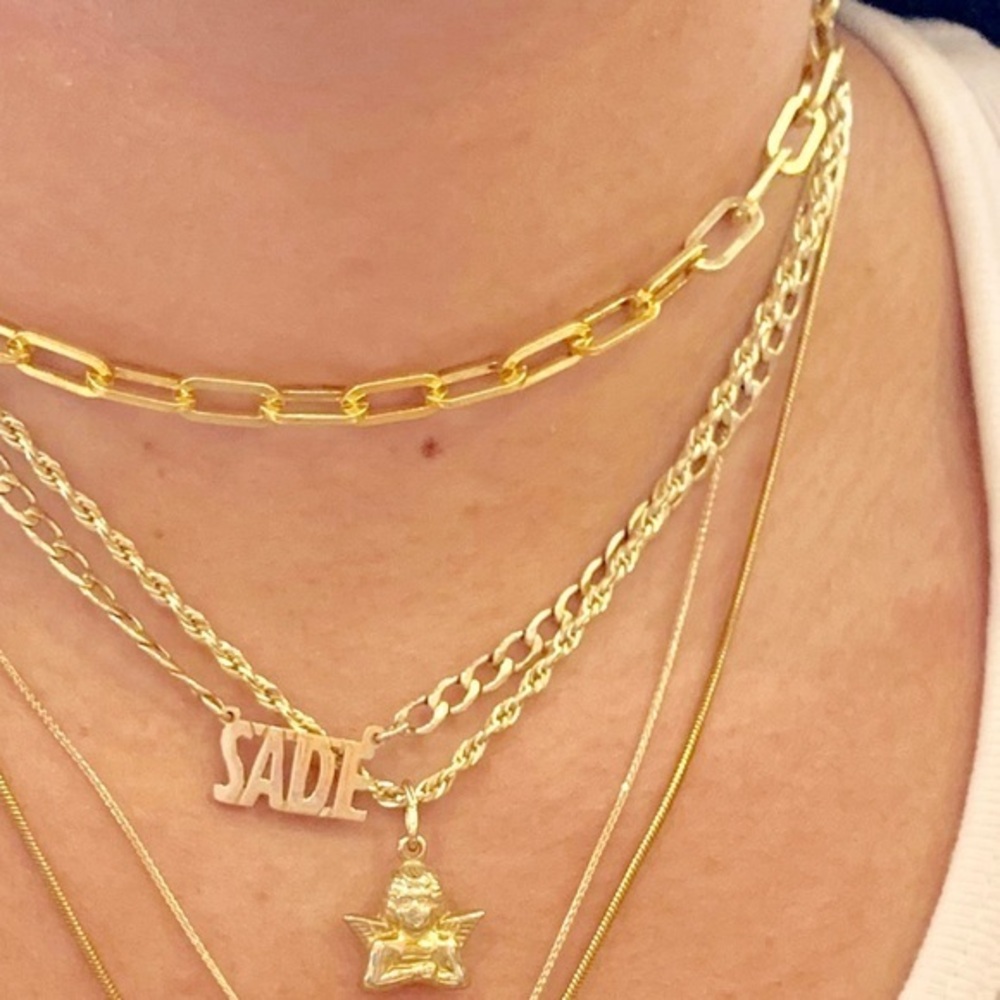 Gold Plated Wide Oval D Cut Link Chain 5mm